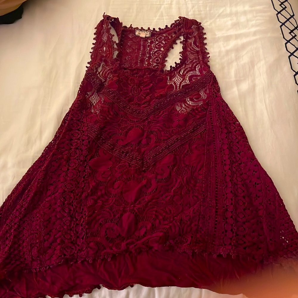 Lace Maroon Top